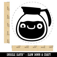 Cute Kawaii Caffeinated Coffee Pot Rubber Stamp for Stamping Crafting Planners