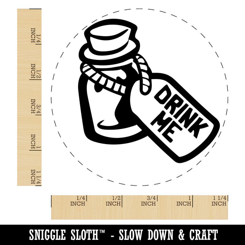 Drink Me Potion Bottle from Alice In Wonderland Rubber Stamp for Stamping Crafting Planners