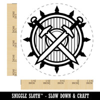 Fighter Warrior Sword and Shield Rubber Stamp for Stamping Crafting Planners