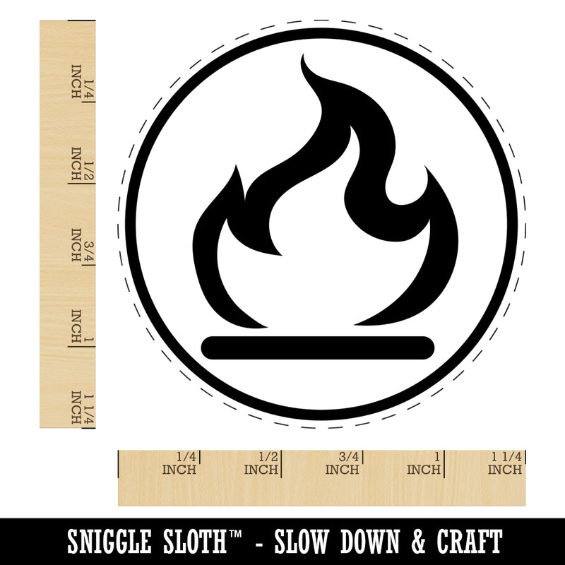 Flammable Fire Icon Rubber Stamp for Stamping Crafting Planners