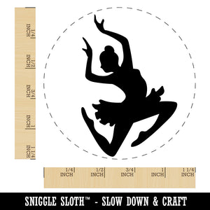 Graceful Ballerina Leaping Rubber Stamp for Stamping Crafting Planners