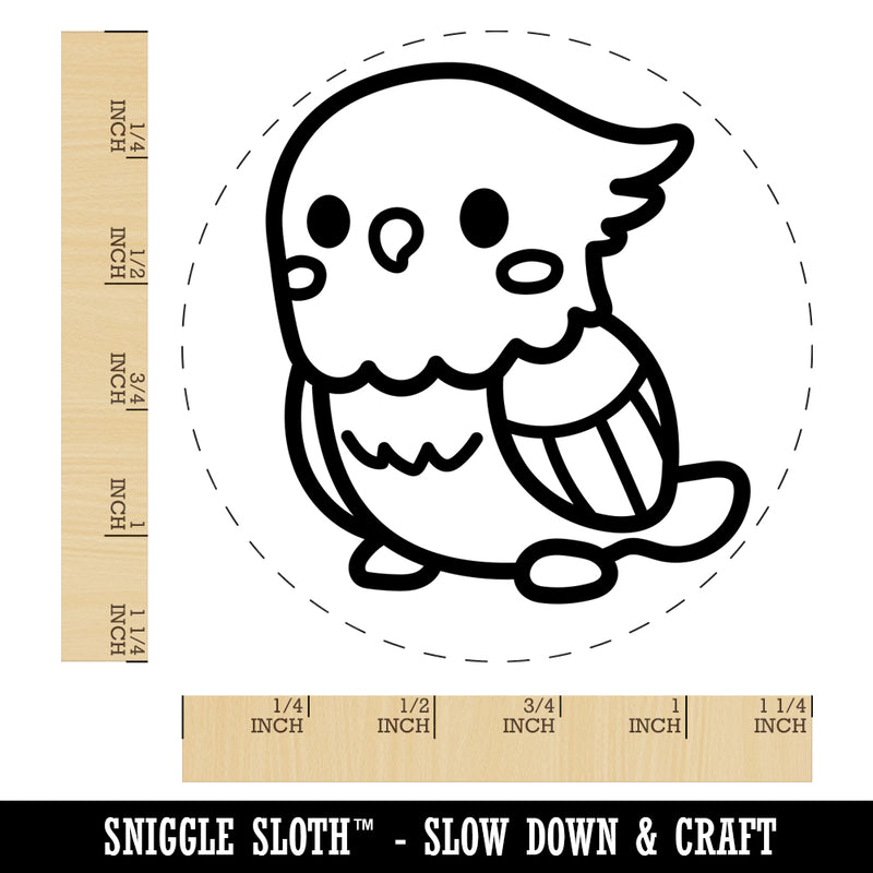 Kawaii Cute Cockatiel Bird Rubber Stamp for Stamping Crafting Planners