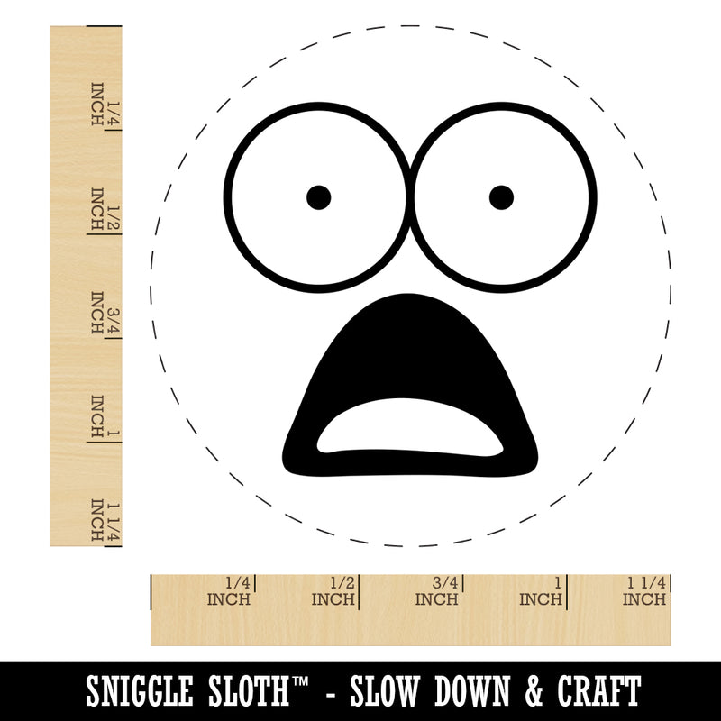 Mouth Agape Shocked Face Rubber Stamp for Stamping Crafting Planners