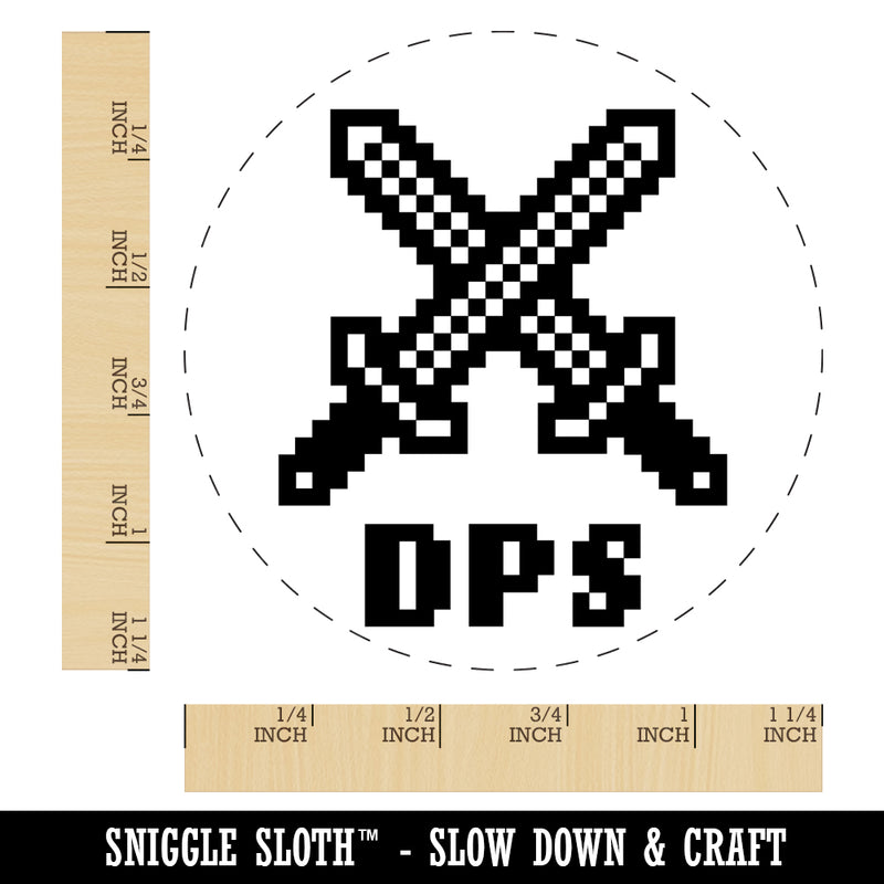 Pixel RPG DPS Swords Gaming Rubber Stamp for Stamping Crafting Planners