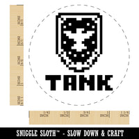 Pixel RPG Tank Warrior Shield Rubber Stamp for Stamping Crafting Planners