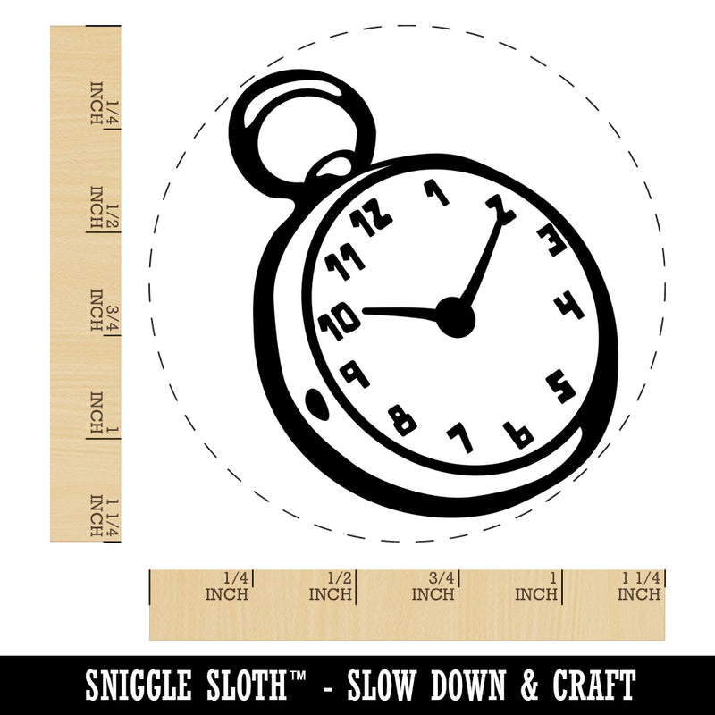 Pocket Watch Rubber Stamp for Stamping Crafting Planners