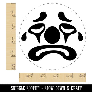 Sad Clown Face Rubber Stamp for Stamping Crafting Planners