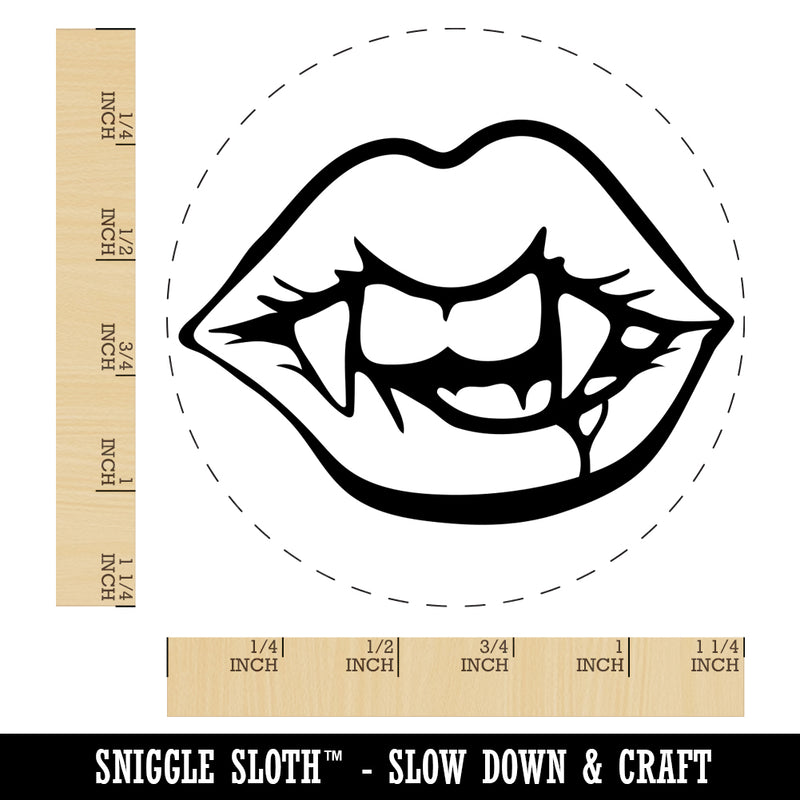 Vampire Lips and Teeth Halloween Rubber Stamp for Stamping Crafting Planners