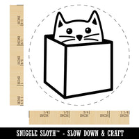 Cat in Box Rubber Stamp for Stamping Crafting Planners
