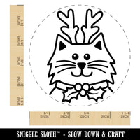 Cat Reindeer Christmas Rubber Stamp for Stamping Crafting Planners