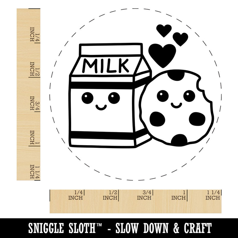 Cute Milk and Cookies Best Friends Love Rubber Stamp for Stamping Crafting Planners