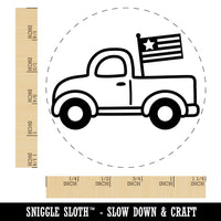 Cute Truck with Flag Rubber Stamp for Stamping Crafting Planners