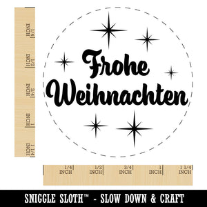 Frohe Weihnachten Merry Christmas German Starburst Rubber Stamp for Stamping Crafting Planners