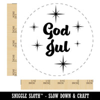 God Jul Norwegian Merry Christmas Starburst Rubber Stamp for Stamping Crafting Planners