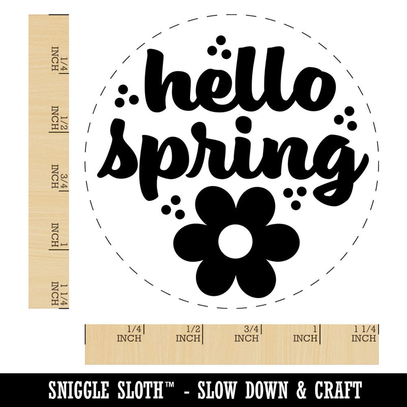 Hello Spring Rubber Stamp for Stamping Crafting Planners