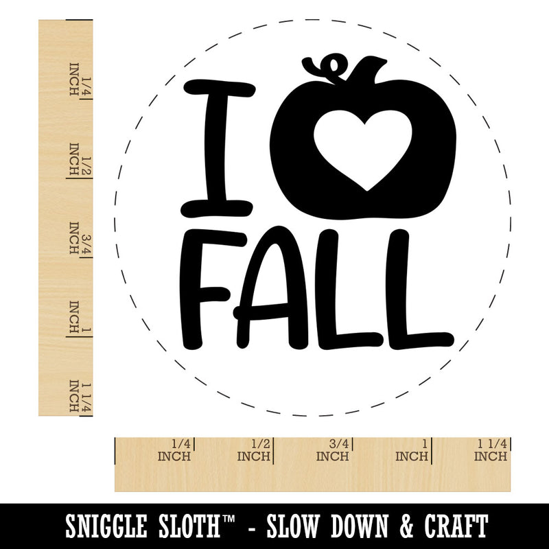 I Heart Love Pumpkin Fall Rubber Stamp for Stamping Crafting Planners