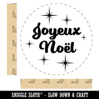 Joyeux Noel Merry Christmas French Starburst Rubber Stamp for Stamping Crafting Planners