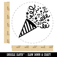 Party Popper with Confetti Rubber Stamp for Stamping Crafting Planners