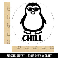 Penguin Chill Rubber Stamp for Stamping Crafting Planners