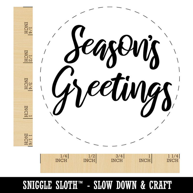 Seasons Greetings Text Rubber Stamp for Stamping Crafting Planners