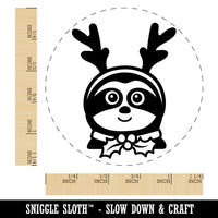Sloth Reindeer Christmas Rubber Stamp for Stamping Crafting Planners