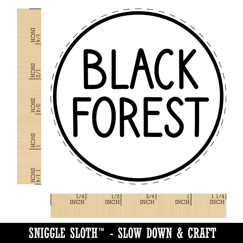 Black Forest Flavor Scent Rounded Text Rubber Stamp for Stamping Crafting Planners