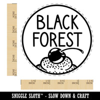 Black Forest Text with Image Flavor Scent Cake  Rubber Stamp for Stamping Crafting Planners
