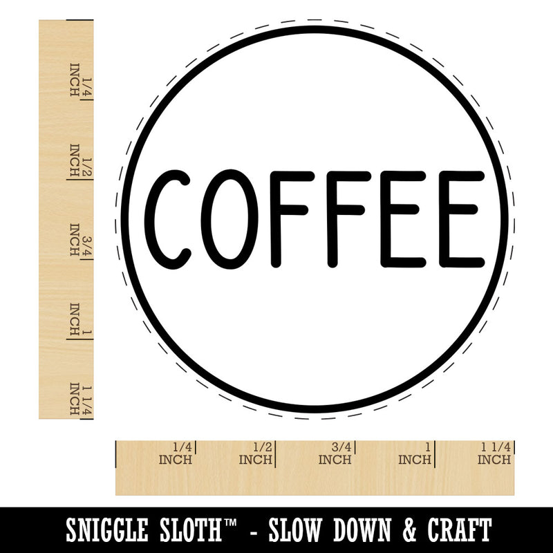 Coffee Flavor Scent Rounded Text Rubber Stamp for Stamping Crafting Planners