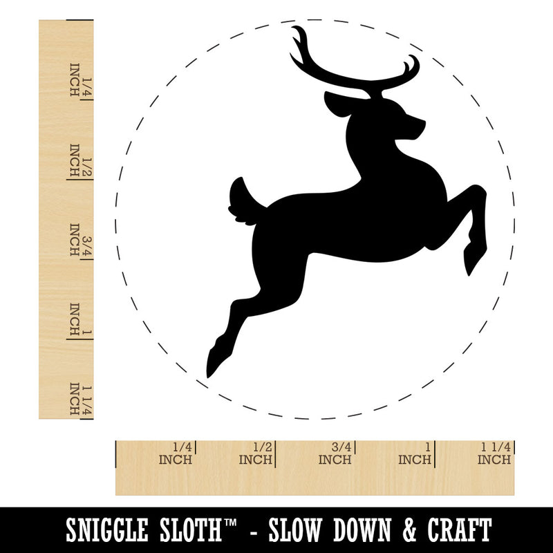 Flying Reindeer Silhouette Rubber Stamp for Stamping Crafting Planners