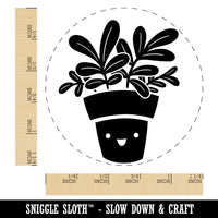 Happy Potted Plant Rubber Stamp for Stamping Crafting Planners