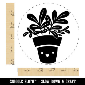 Happy Potted Plant Rubber Stamp for Stamping Crafting Planners