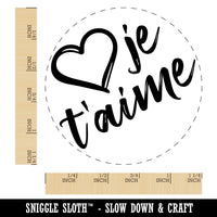 I Love You in French Je T'aime Heart Rubber Stamp for Stamping Crafting Planners