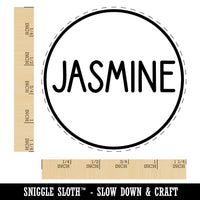 Jasmine Flavor Scent Rounded Text Rubber Stamp for Stamping Crafting Planners