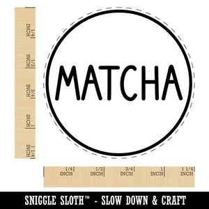 Matcha Flavor Scent Rounded Text Green Tea Rubber Stamp for Stamping Crafting Planners