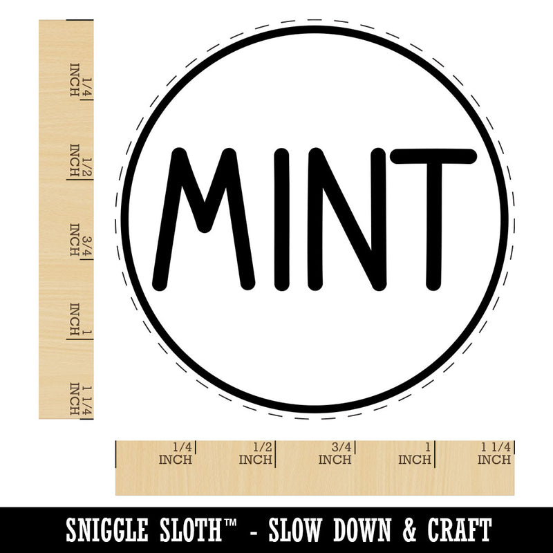 Mint Flavor Scent Rounded Text Herb Rubber Stamp for Stamping Crafting Planners