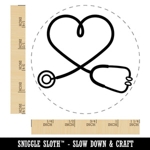 Nurse Doctor Heart Shaped Stethoscope Rubber Stamp for Stamping Crafting Planners