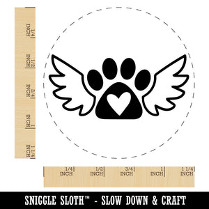 Paw Print Angel Wings with Heart Dog Cat Rubber Stamp for Stamping Crafting Planners