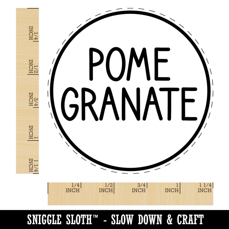 Pomegranate Flavor Scent Rounded Text Rubber Stamp for Stamping Crafting Planners