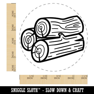 Stack of Logs Firewood Rubber Stamp for Stamping Crafting Planners