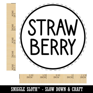 Strawberry Flavor Scent Rounded Text Rubber Stamp for Stamping Crafting Planners