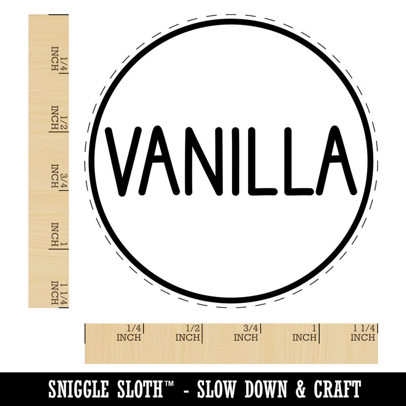 Vanilla Flavor Scent Rounded Text Rubber Stamp for Stamping Crafting Planners