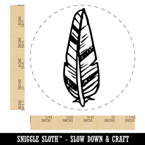 Hand Drawn Artsy Feather Rubber Stamp for Stamping Crafting Planners