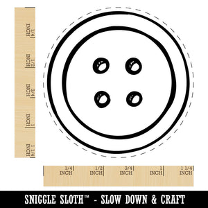 Hand Drawn Button Four Holes Sew Sewing Rubber Stamp for Stamping Crafting Planners