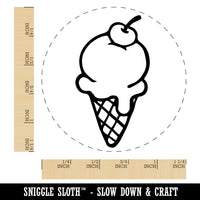 Hand Drawn Cute Ice Cream Cone Doodle Rubber Stamp for Stamping Crafting Planners