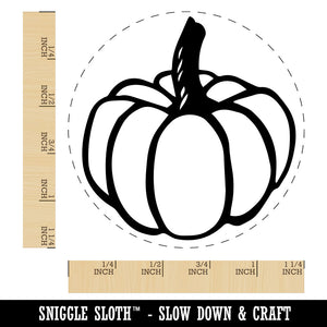 Hand Drawn Pumpkin Tall Stem Doodle Fall Thanksgiving Halloween Rubber Stamp for Stamping Crafting Planners