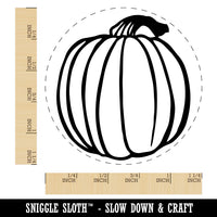 Hand Drawn Round Pumpkin Doodle Fall Thanksgiving Halloween Rubber Stamp for Stamping Crafting Planners