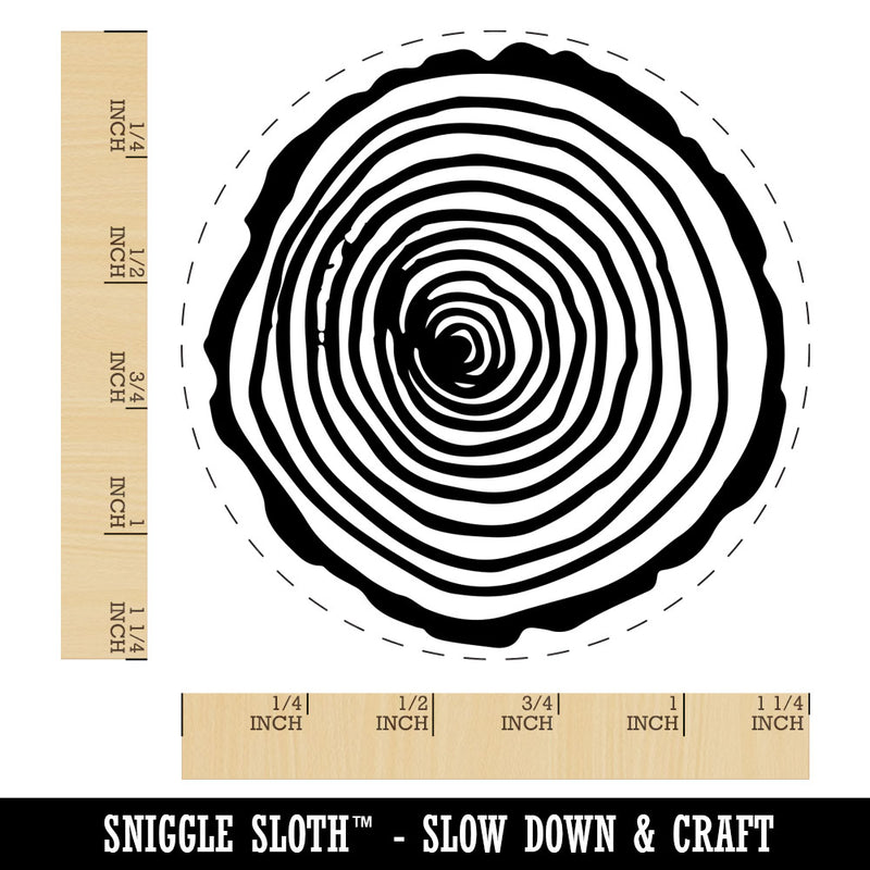 Hand Drawn Tree Rings Doodle Rubber Stamp for Stamping Crafting Planners