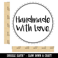 Handmade with Love Heart Dotted Circle Rubber Stamp for Stamping Crafting Planners