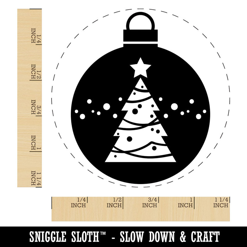 Holiday Ornament Christmas Evergreen Tree Rubber Stamp for Stamping Crafting Planners