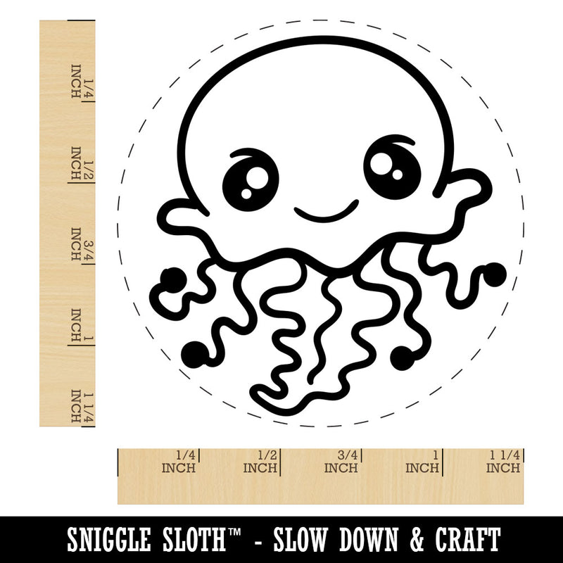 Kawaii Jellyfish Rubber Stamp for Stamping Crafting Planners